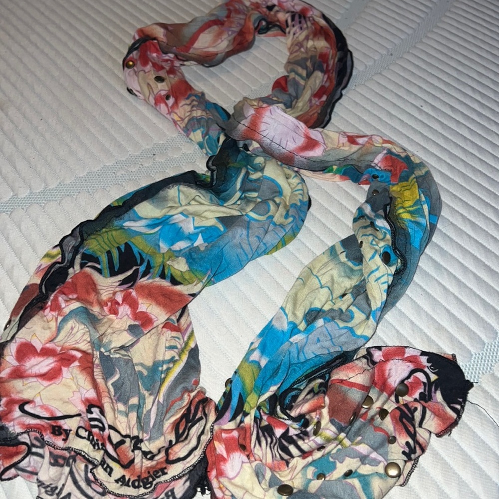 Ed Hardy Christian Audigier long, studded scarf